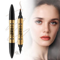 GOALSEN 3D Four-Tip Eyebrow Pen & Eyeliner Duo – Waterproof, Long-Lasting, Dark Brown & Black