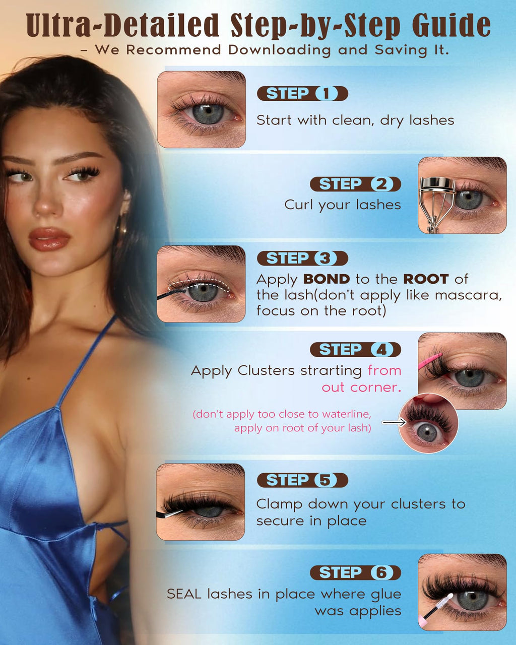 Goddvenus Fluffy Wispy Lash Clusters Kit – Lightweight DIY Eyelash Extensions