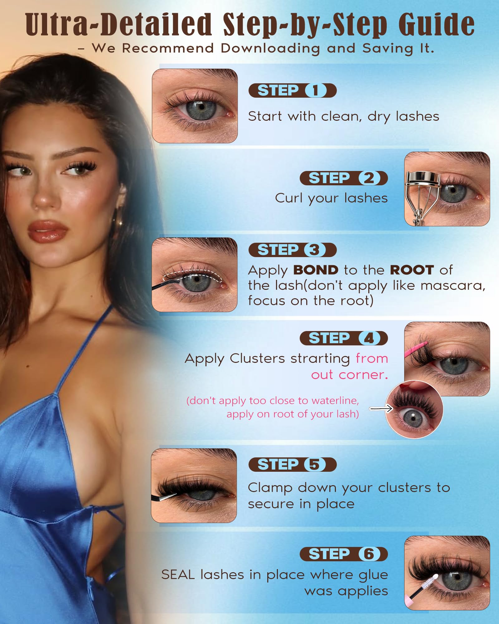 Goddvenus Fluffy Wispy Lash Clusters Kit – Lightweight DIY Eyelash Extensions