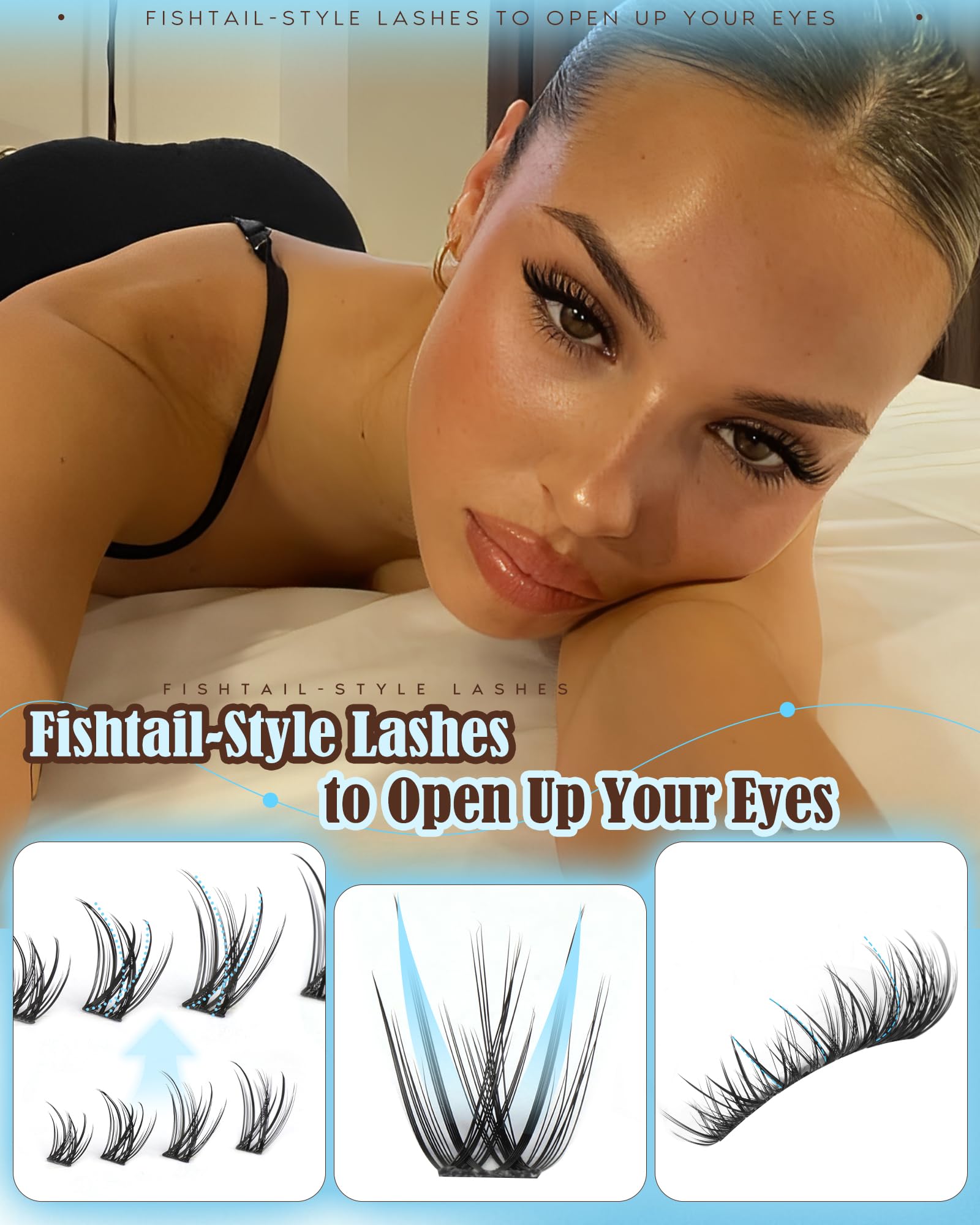 Goddvenus Wispy Lash Clusters Kit – Natural D-Curl Lashes & DIY Extension with Waterproof Glue