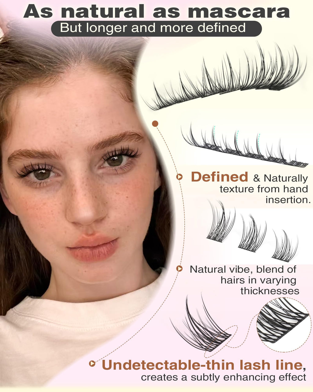 Goddvenus Natural Lash Clusters Kit | Wispy C-Curl Lashes with Tweezers