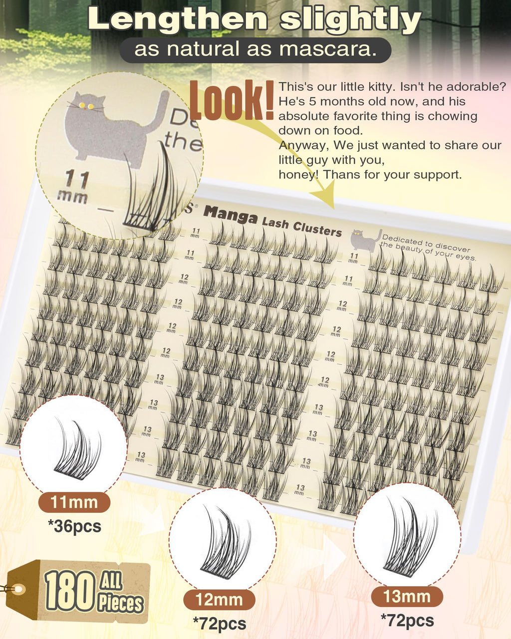 Goddvenus Natural Lash Clusters Kit | Wispy C-Curl Lashes with Tweezers