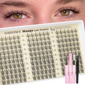 Goddvenus Natural Lash Clusters Kit | Wispy C-Curl Lashes with Tweezers
