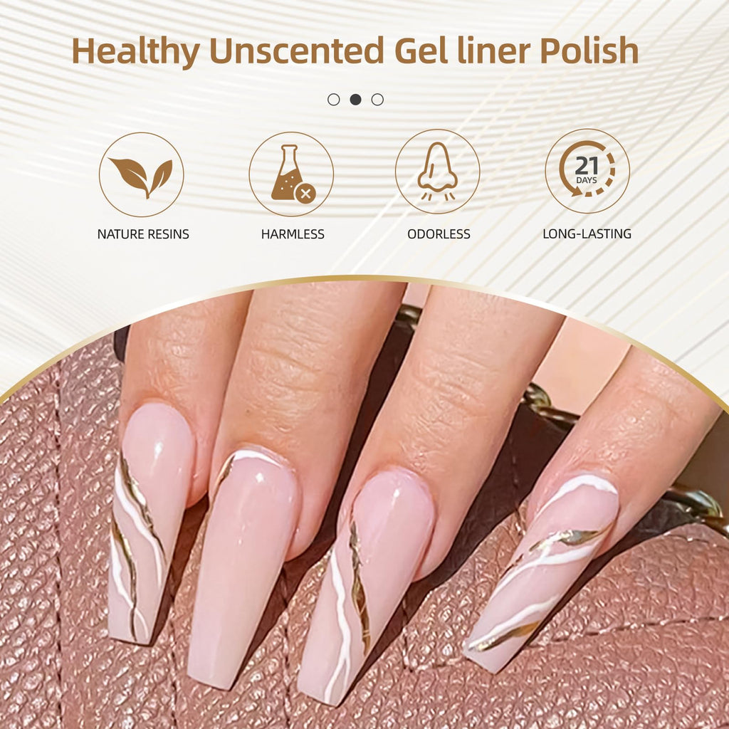 GOICC Metallic Gel Nail Polish Set – Silver & Gold Chrome Mirror Finish, 8ml x2