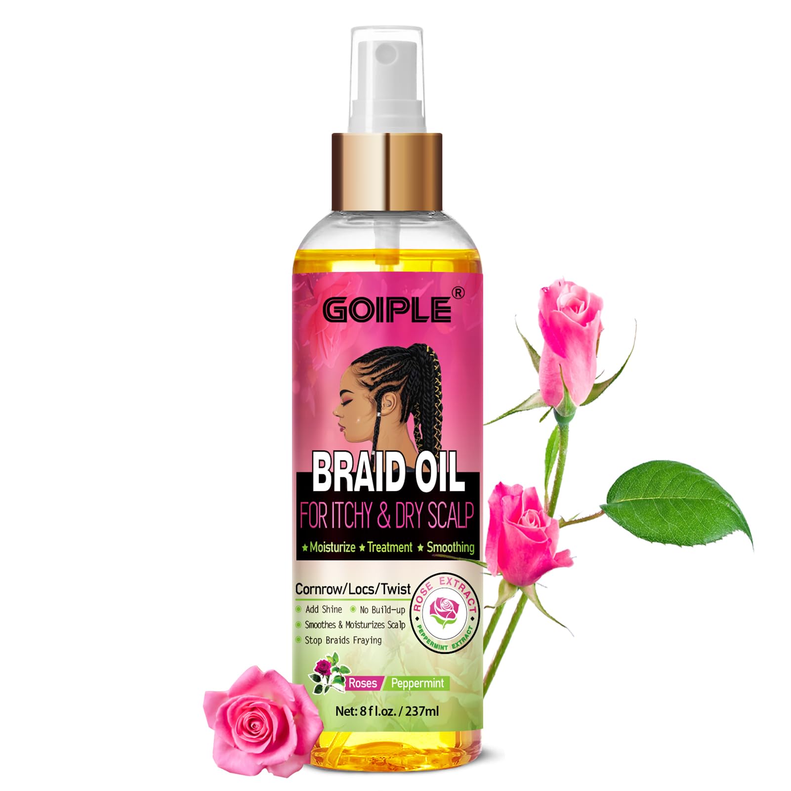 Goiple Braid Oil — Scalp Comfort, Moisture & Shine for Locs & Braids | 8 fl oz