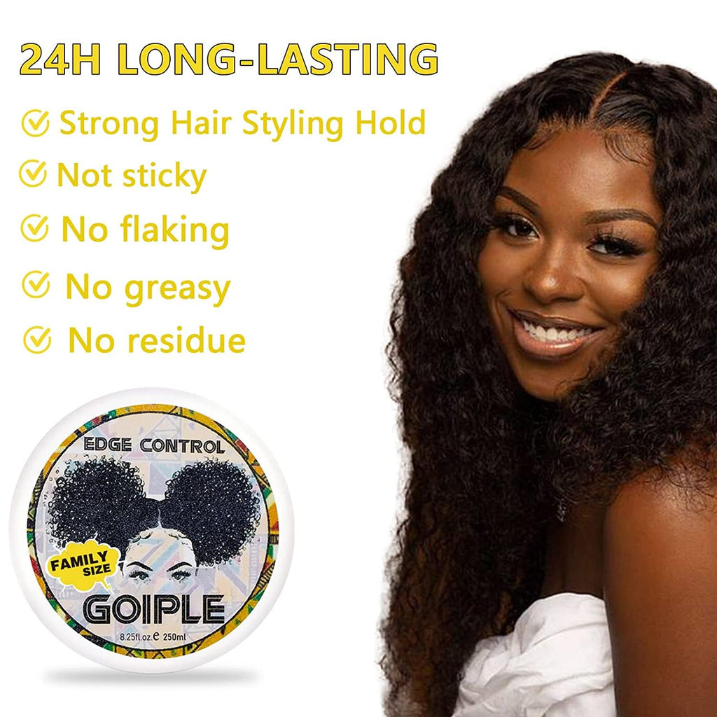 Goiple 8.25oz Edge Control Wax - Pineapple, Non-Greasy, Extreme Hold, Water-Based