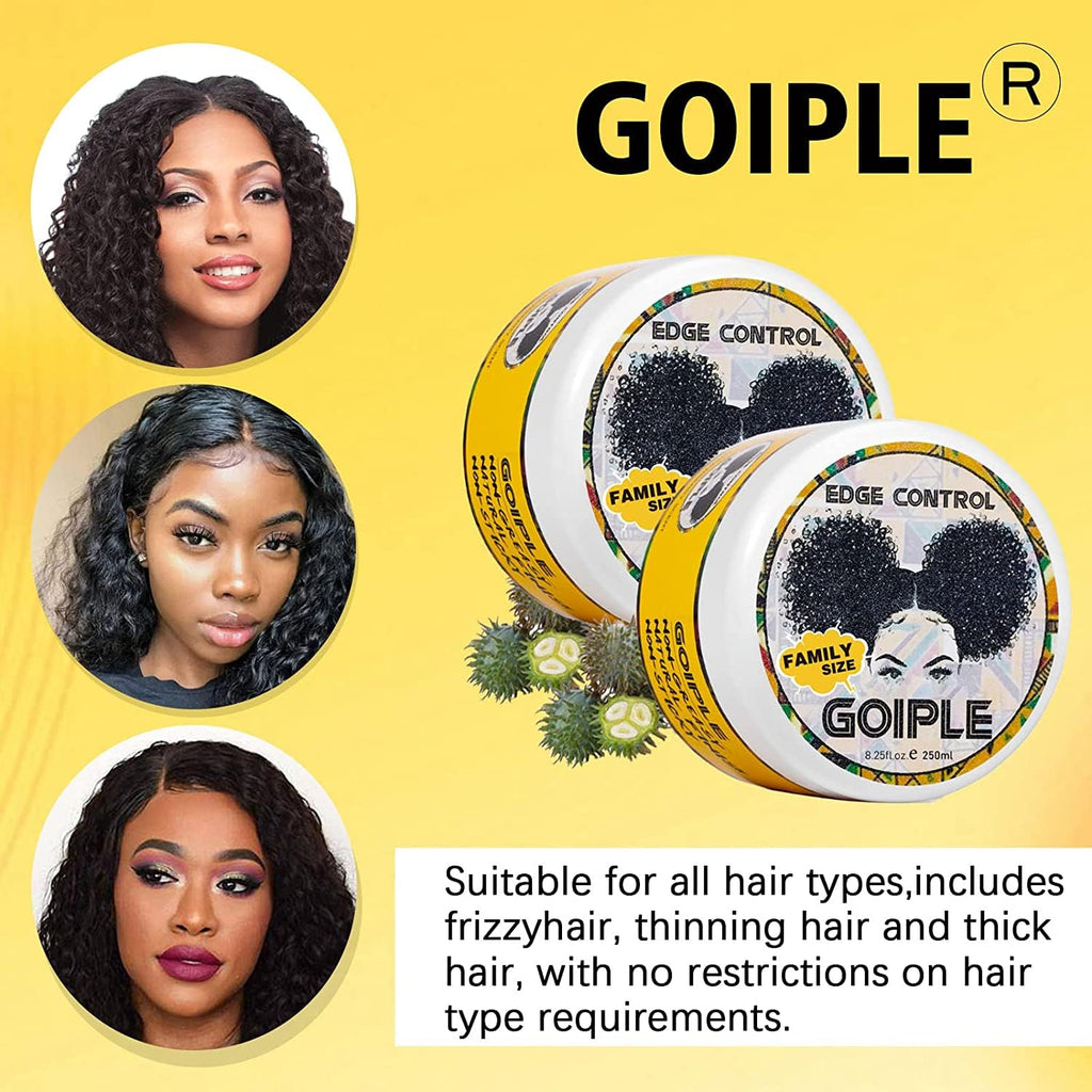 Goiple 8.25oz Edge Control Wax - Pineapple, Non-Greasy, Extreme Hold, Water-Based
