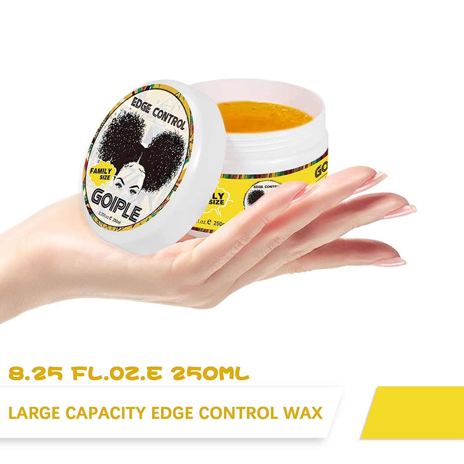 Goiple 8.25oz Edge Control Wax - Pineapple, Non-Greasy, Extreme Hold, Water-Based