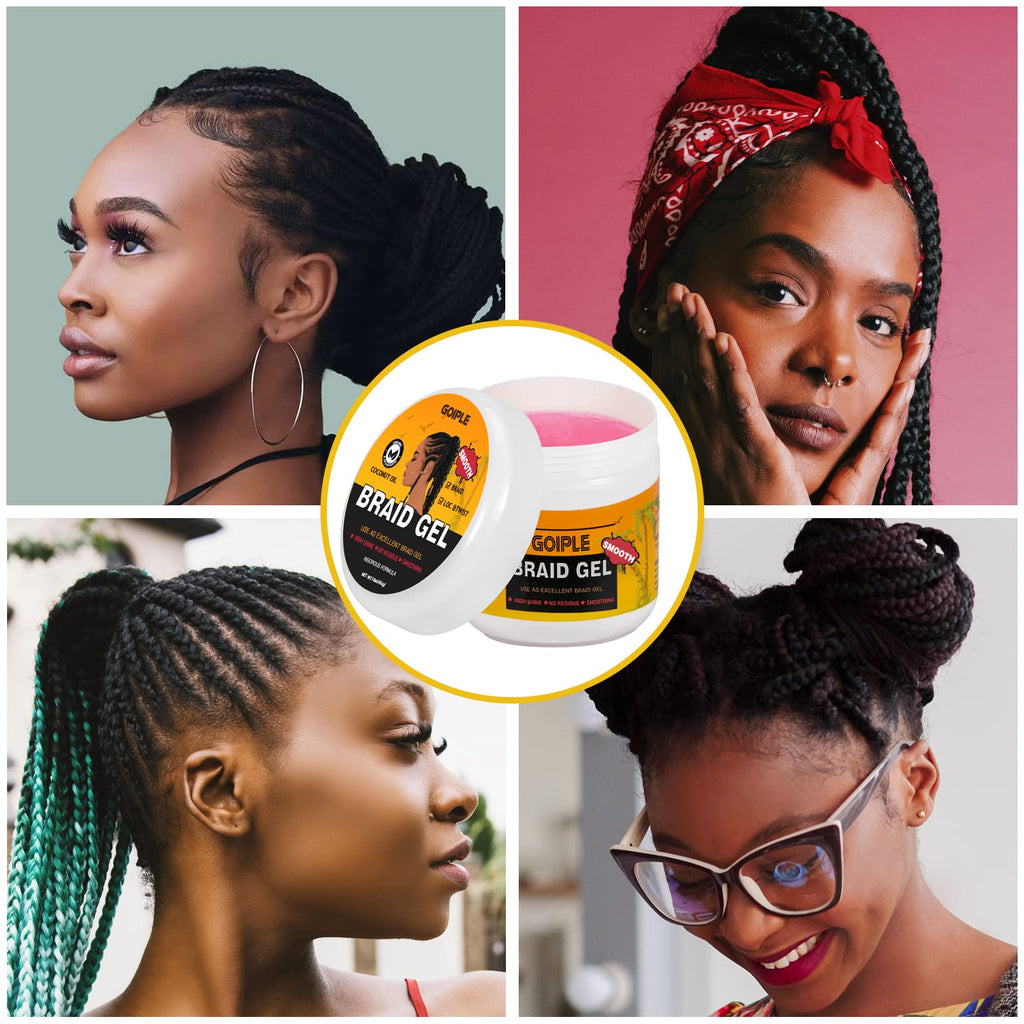 Goiple 16 oz Braiding Gel – Big Capacity, Strong Hold for Twists, Locs, Edges & Cornrows