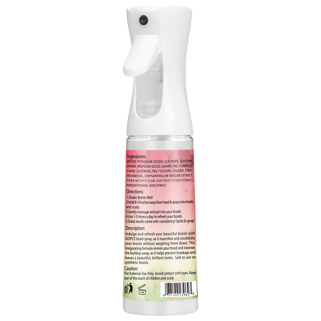 Goiple Rose Braid Spray 10oz – Lightweight Rose Water for Dreads, Braids & Locs