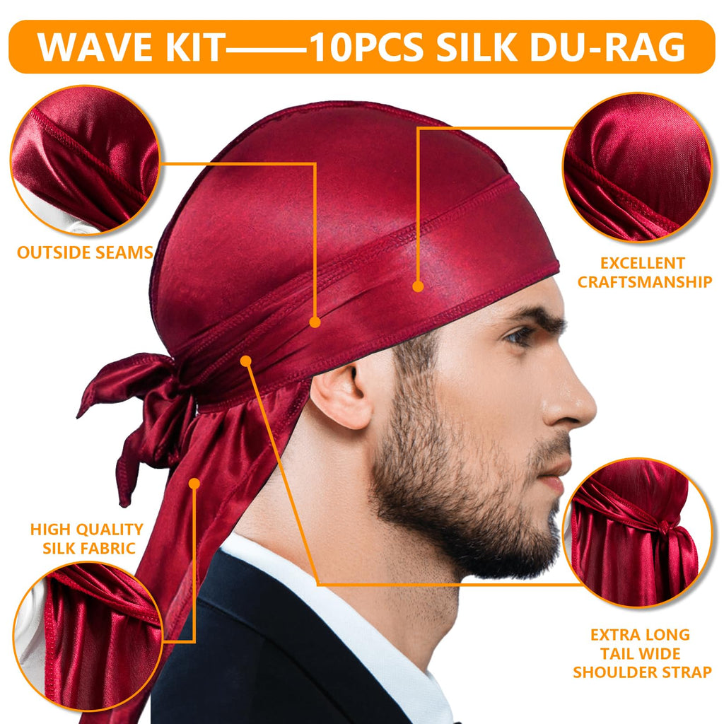 Goiple Silky Durags & Wave Kit — Strong Hold Pomade, 360 Waves, Satin Durag Set