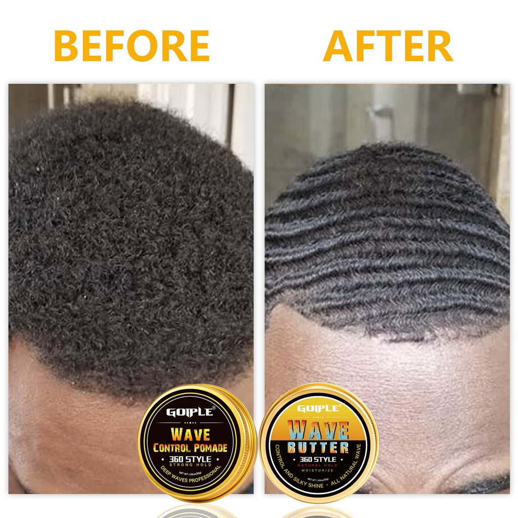Goiple 360 Wave Shampoo & Strong Hold Pomade Kit for Men