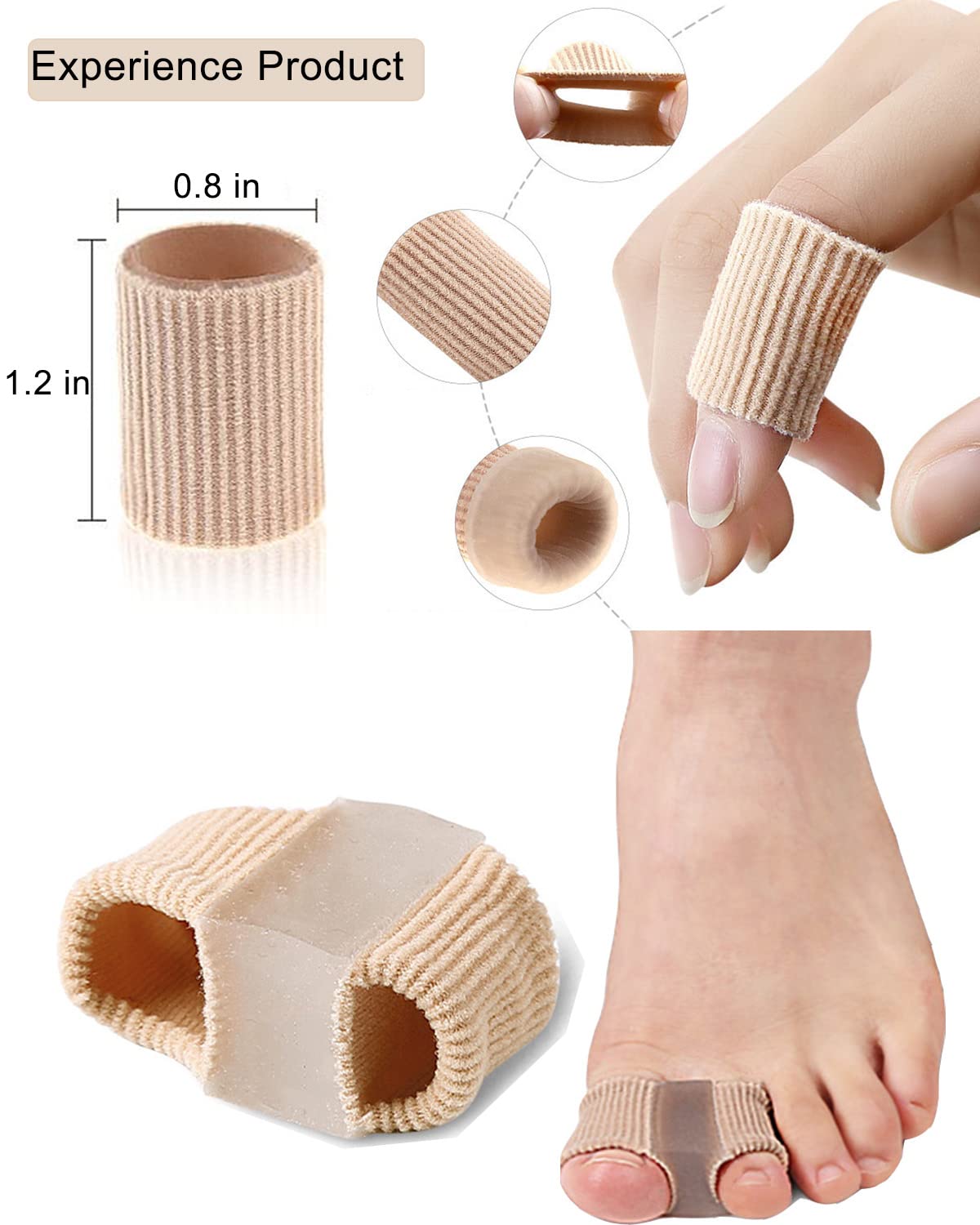 Golbylicc Bunion Toe Separators – Gel Toe Spacers for Overlapping Toes (4 Pack)