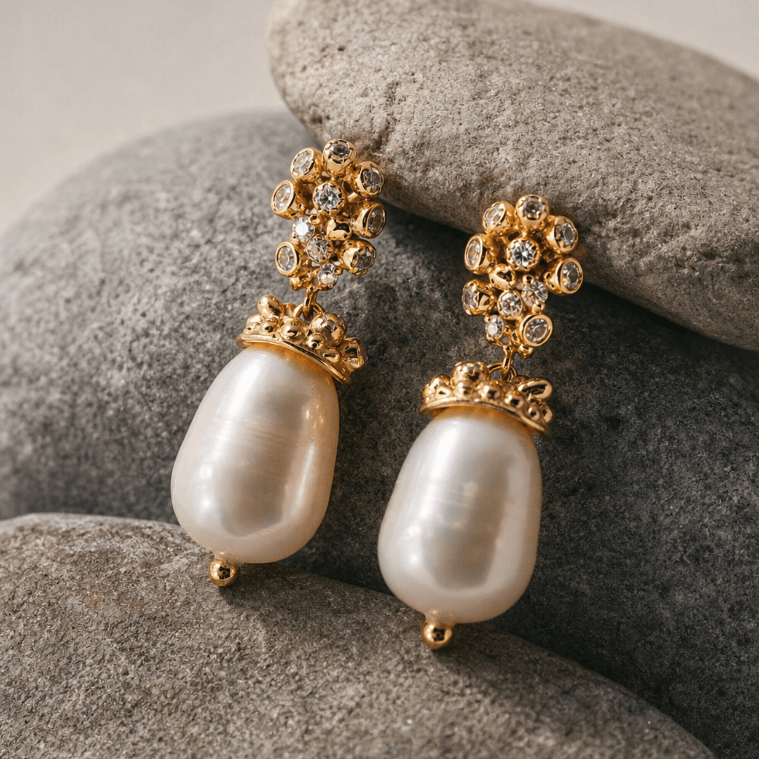 Gold Baroque Pearl Earrings - Lyra