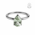 Gold or Silver Pear Amethyst Ring- Zinnia