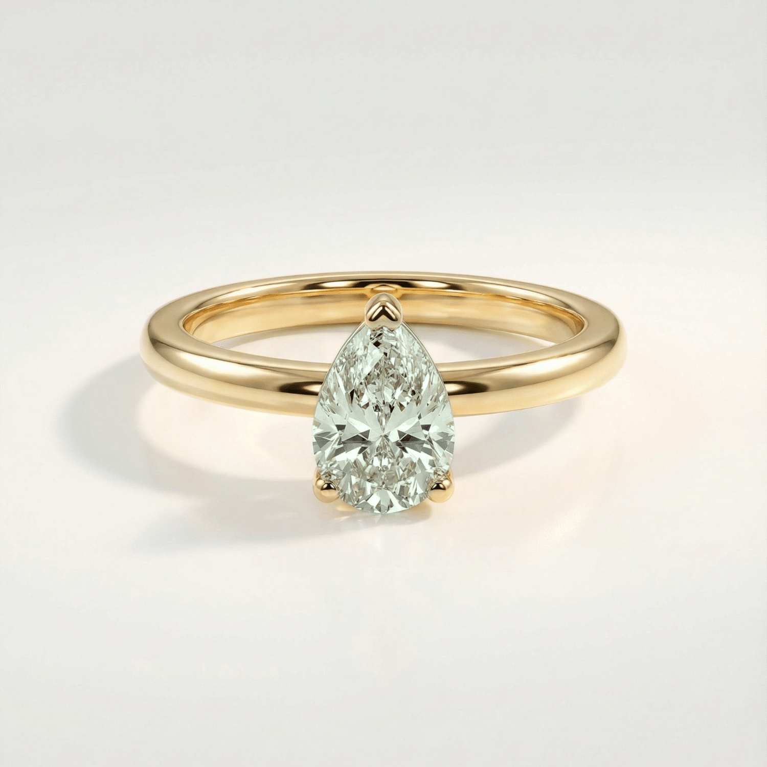 Gold or Silver Pear Amethyst Ring- Zinnia