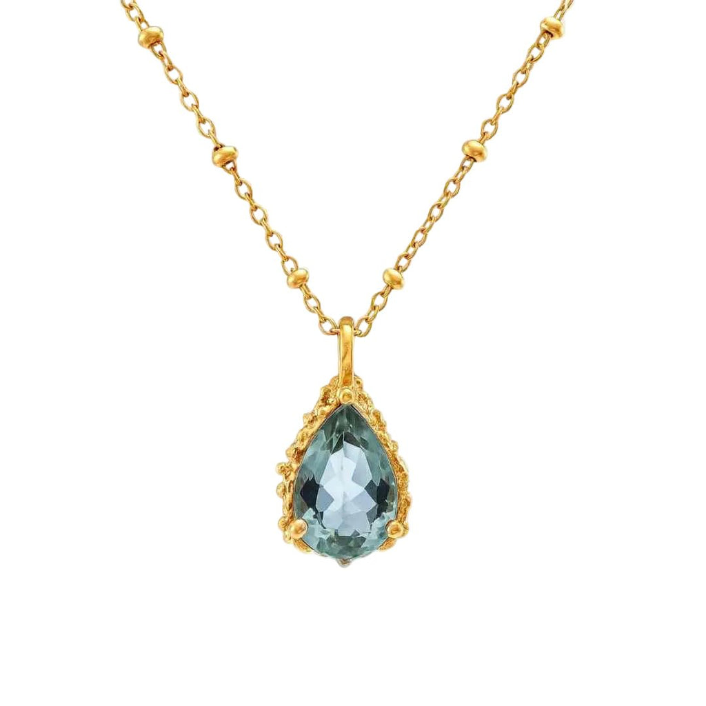 Gold Vermeil Blue Topaz Necklace - Aurelia