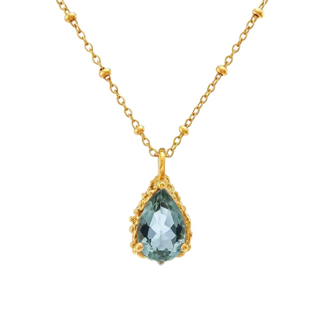 Gold Vermeil Blue Topaz Necklace - Aurelia