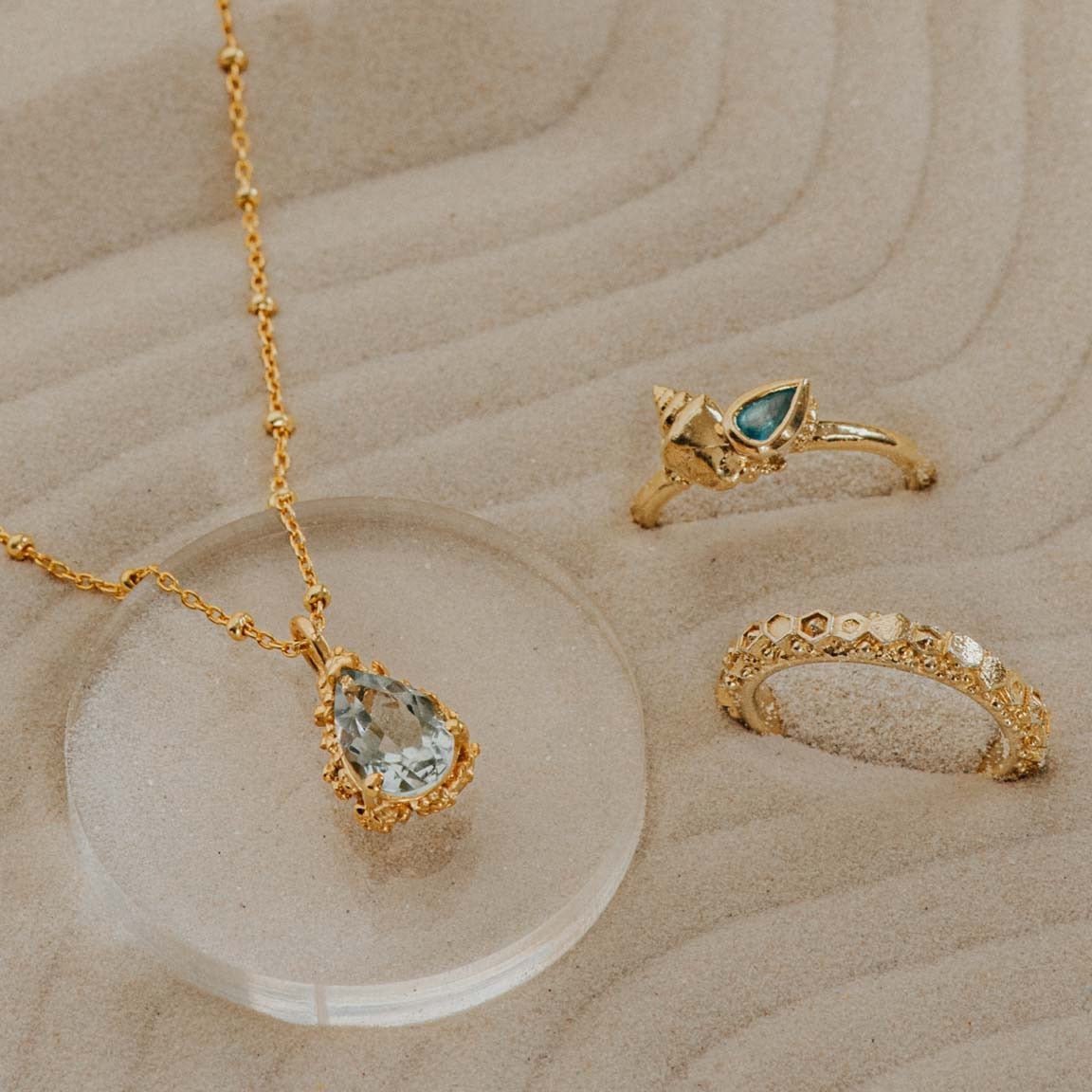 Gold Vermeil Green Quartz Necklace - Alba