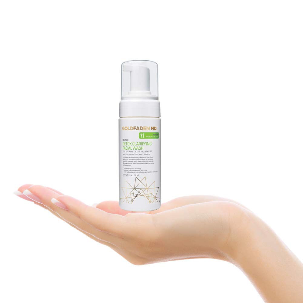 GOLDFADEN MD Detox Clarifying Foaming Cleanser | Glycolic & Lactic Acids + Detox Complex™ | 4 fl oz