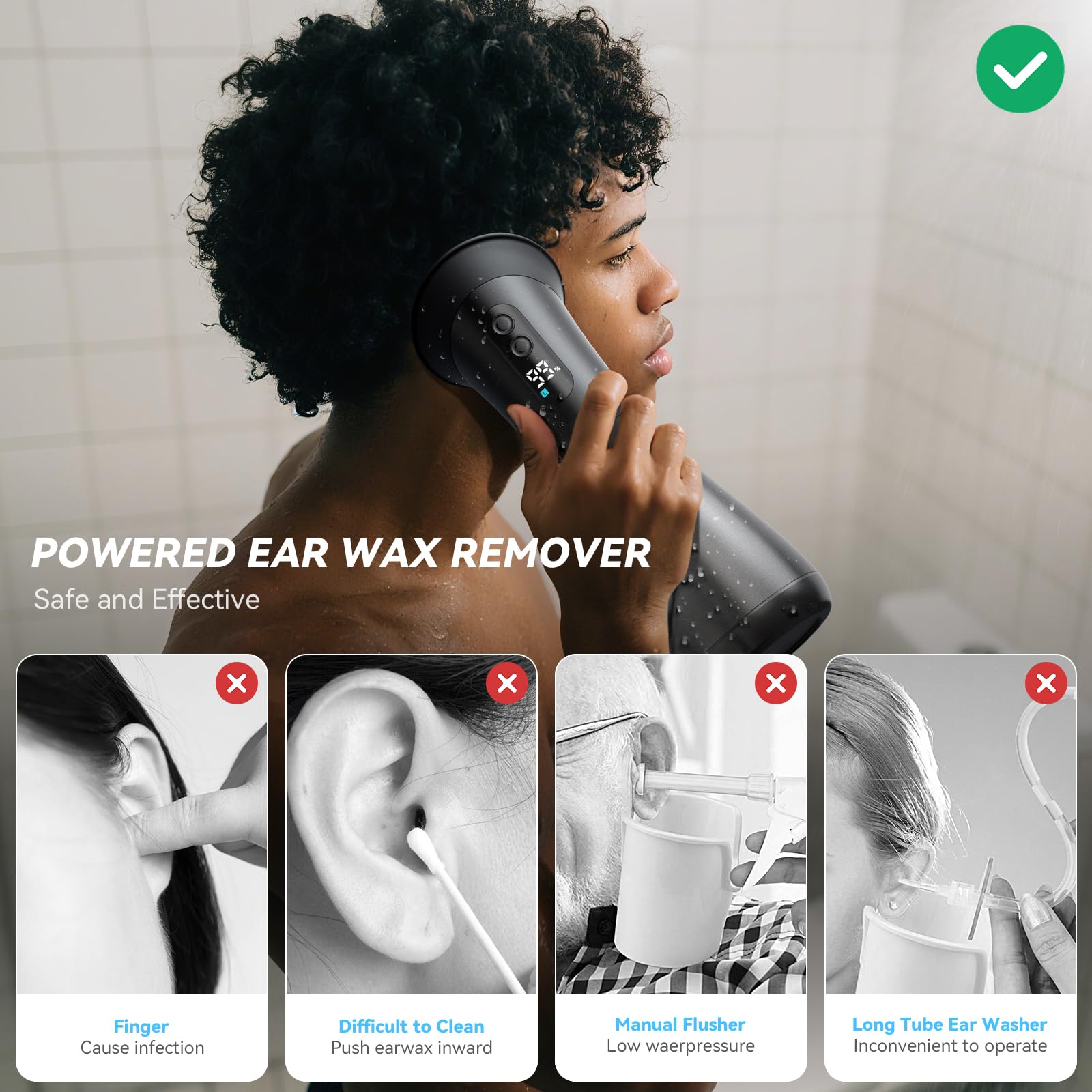GOLFOEE Ear Wax Removal — Upgraded Electric Ear Cleaner with Safe Pressure Modes