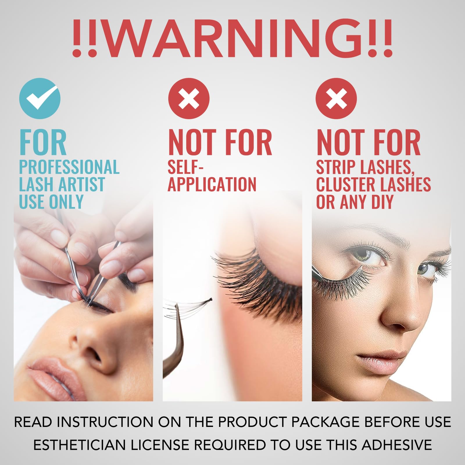 Golleepro Eyelash Extension Glue — 0.5 Sec Fast Dry, 6-8 Week Retention, Waterproof, Professional Use Only
