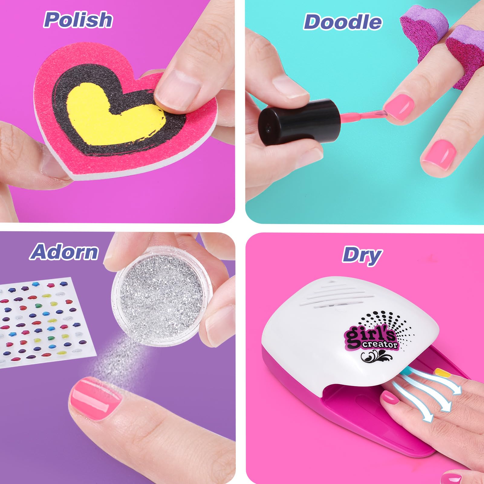 Golray Kid Foot Spa & Nail Kit – Fun At-Home Spa Set for Girls Aged 5–12