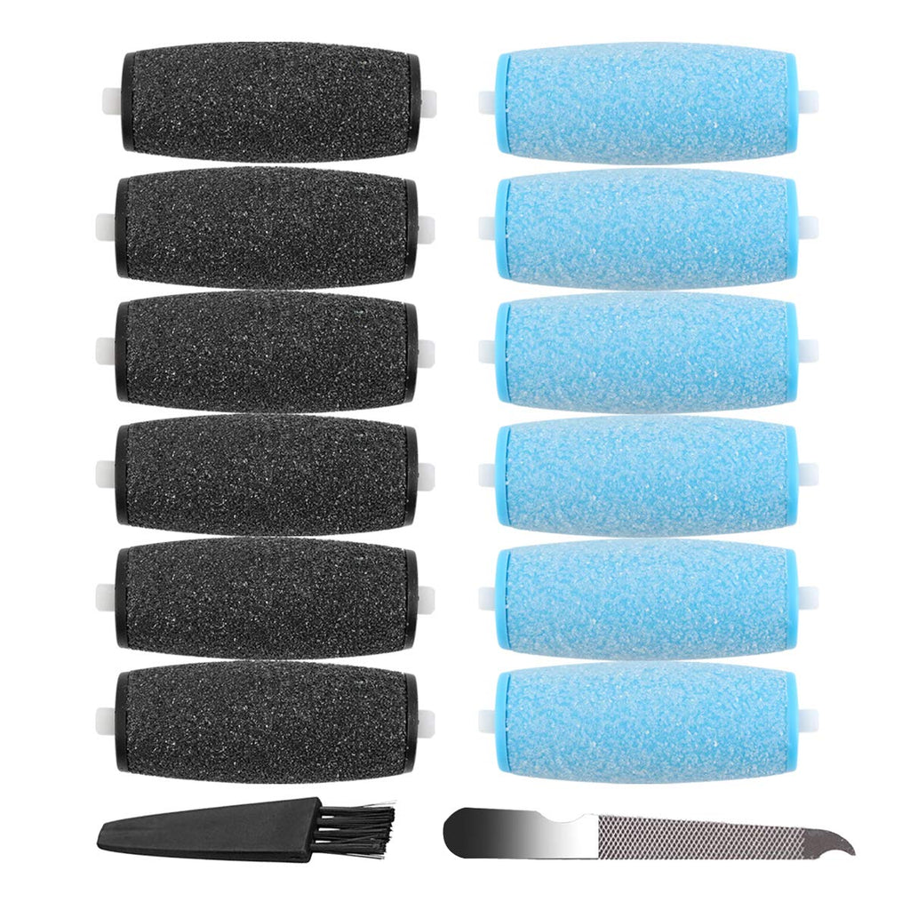 GOMINYUF 12 Pack Replacement Rollers for Amope Pedi Refills – Extra Coarse & Regular Coarse