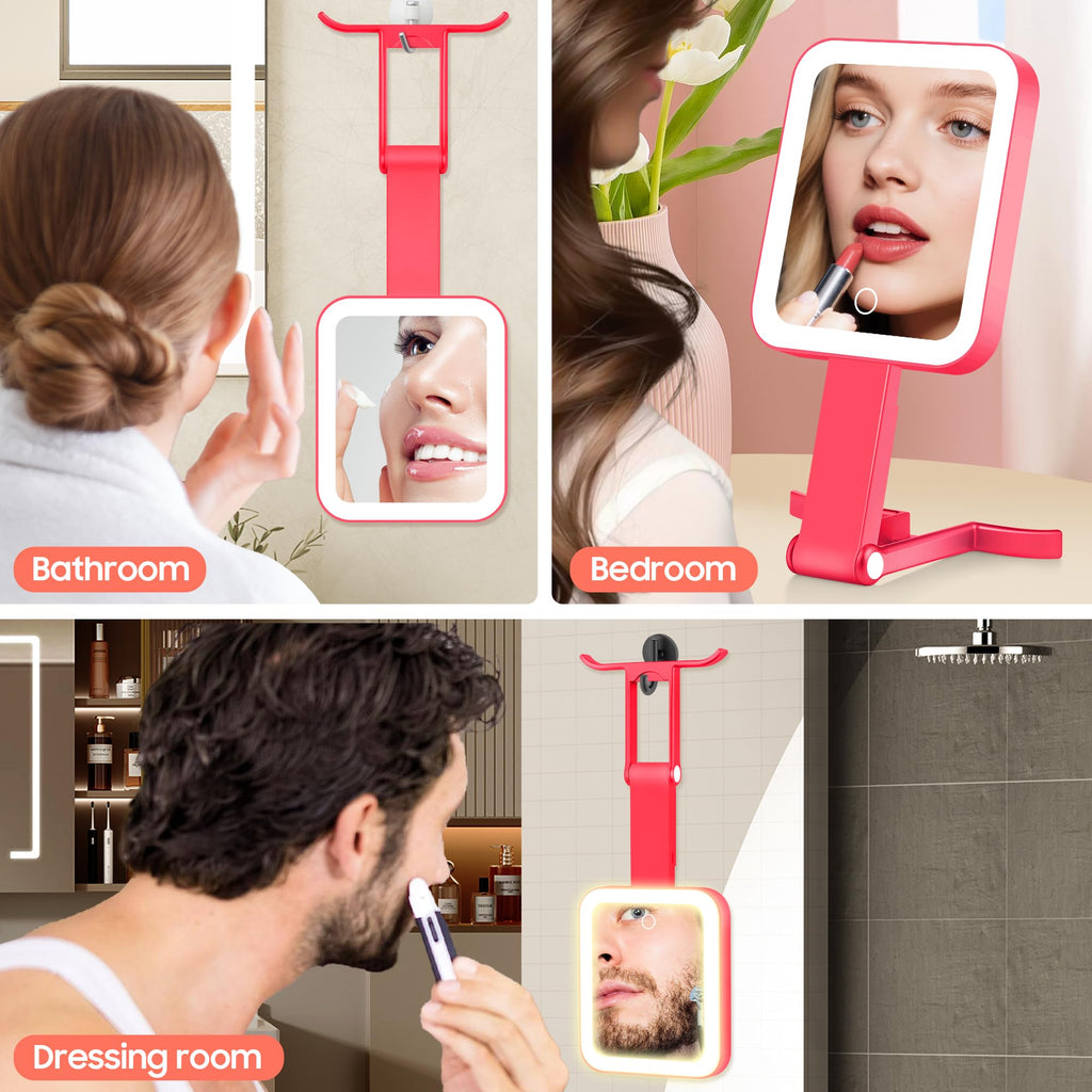 GOMIPURU Magnifying Travel Mirror with Light – 30X/1X, Foldable & Portable