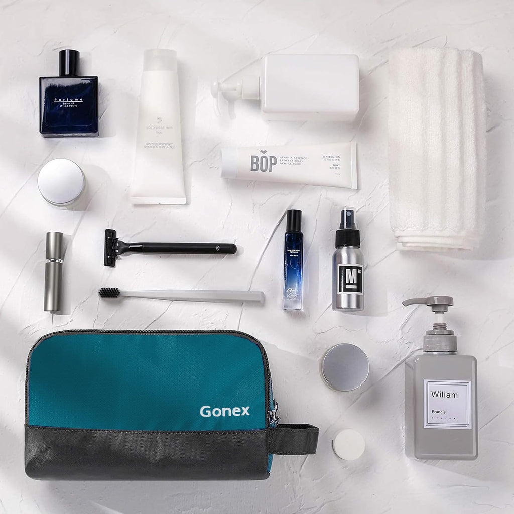 Gonex Travel Toiletry Bag Nylon – Peacock Green, Lightweight & Water-Resistant
