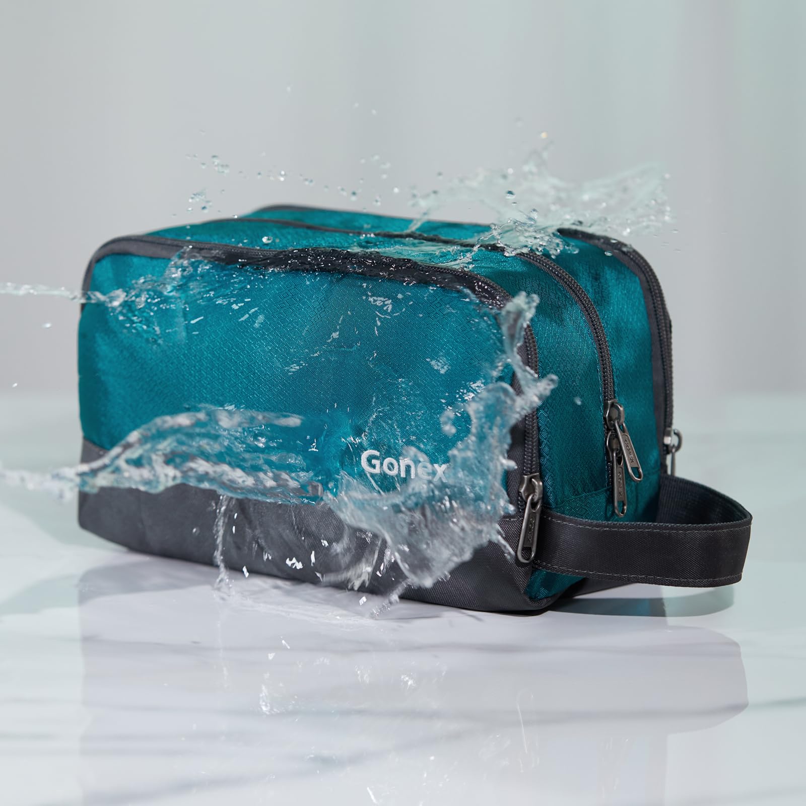 Gonex Travel Toiletry Bag Nylon – Peacock Green, Lightweight & Water-Resistant
