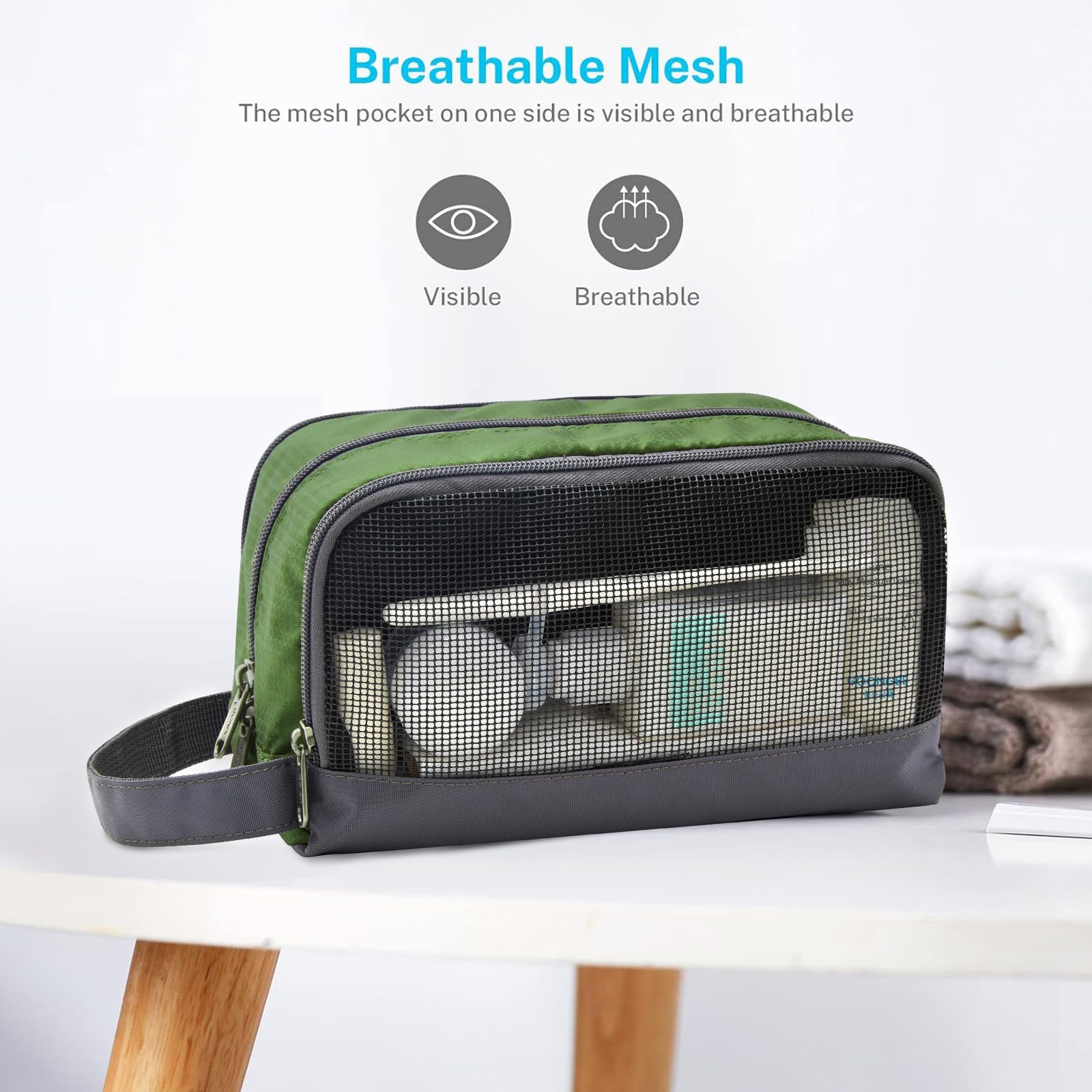 Gonex Travel Toiletry Bag Olive Green – Ultra-Light, Water-Resistant Organizer