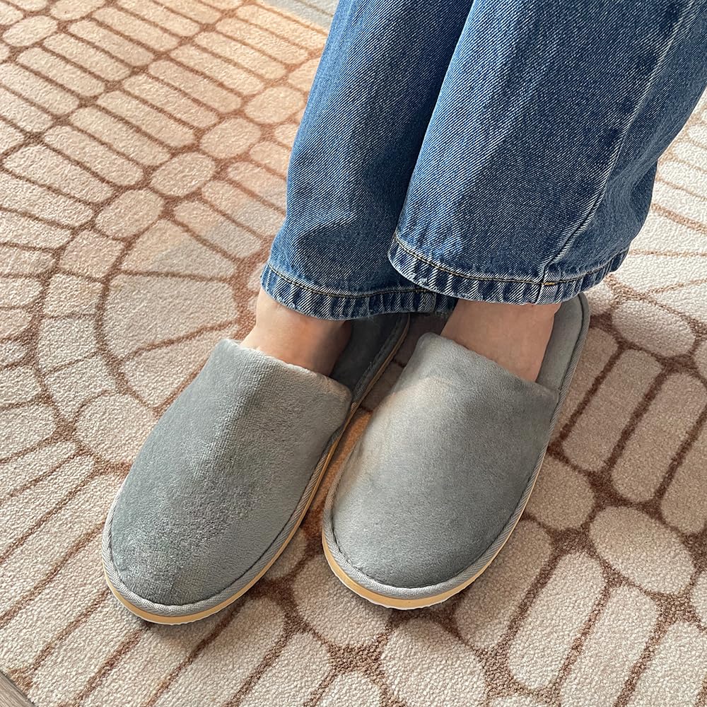 GONG GONG 6-12 Pairs Non-Slip Disposable Slippers – Washable Crystal Velvet Guest Slippers