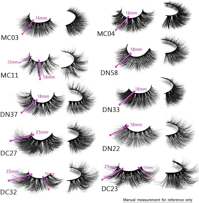 GOO GOO 3D Mink Eyelashes 16-25mm | Real Siberian Mink, Reusable 10 Pairs