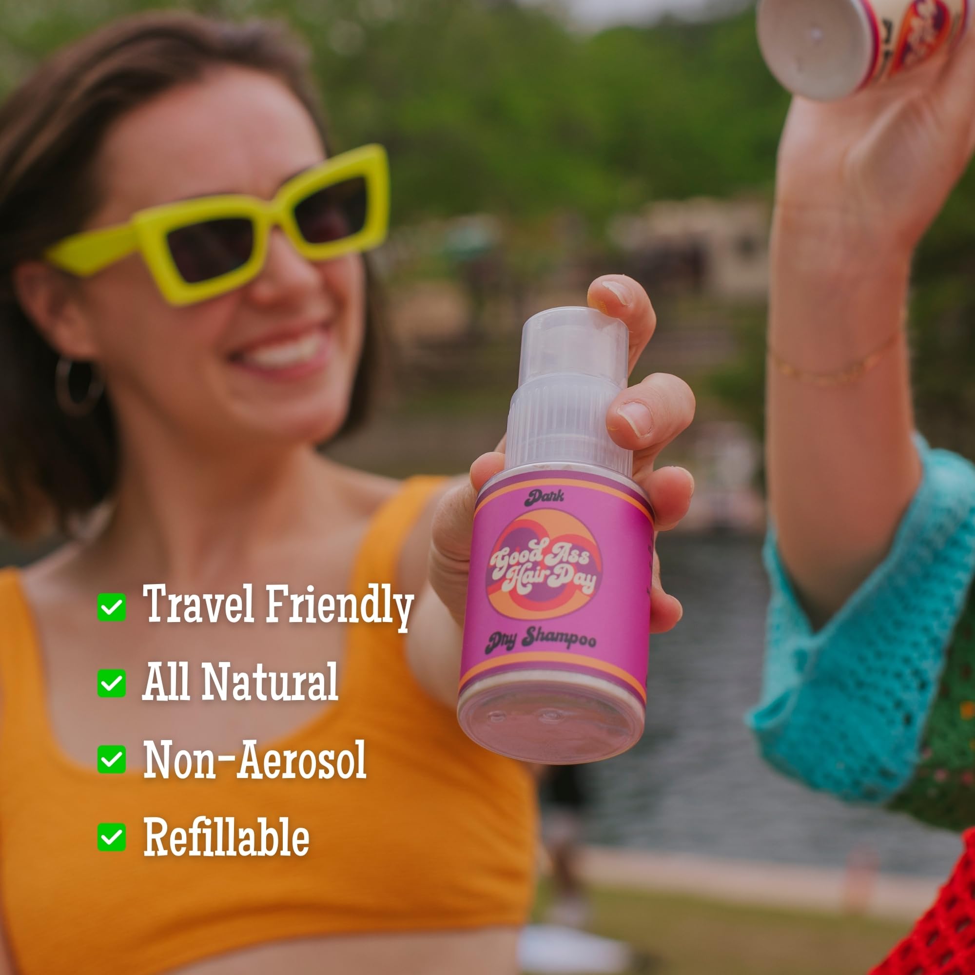 Good Ass Hair Day Dry Shampoo Powder (Dark) – Non-Aerosol, Talc-Free, Vanilla Scent