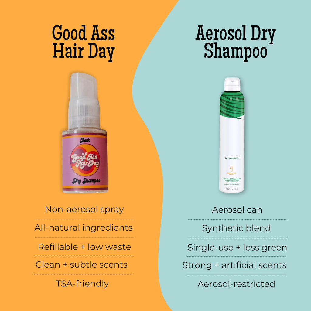Good Ass Hair Day Powder Dry Shampoo Bottle + Refill Bundle – All Natural, Talc-Free