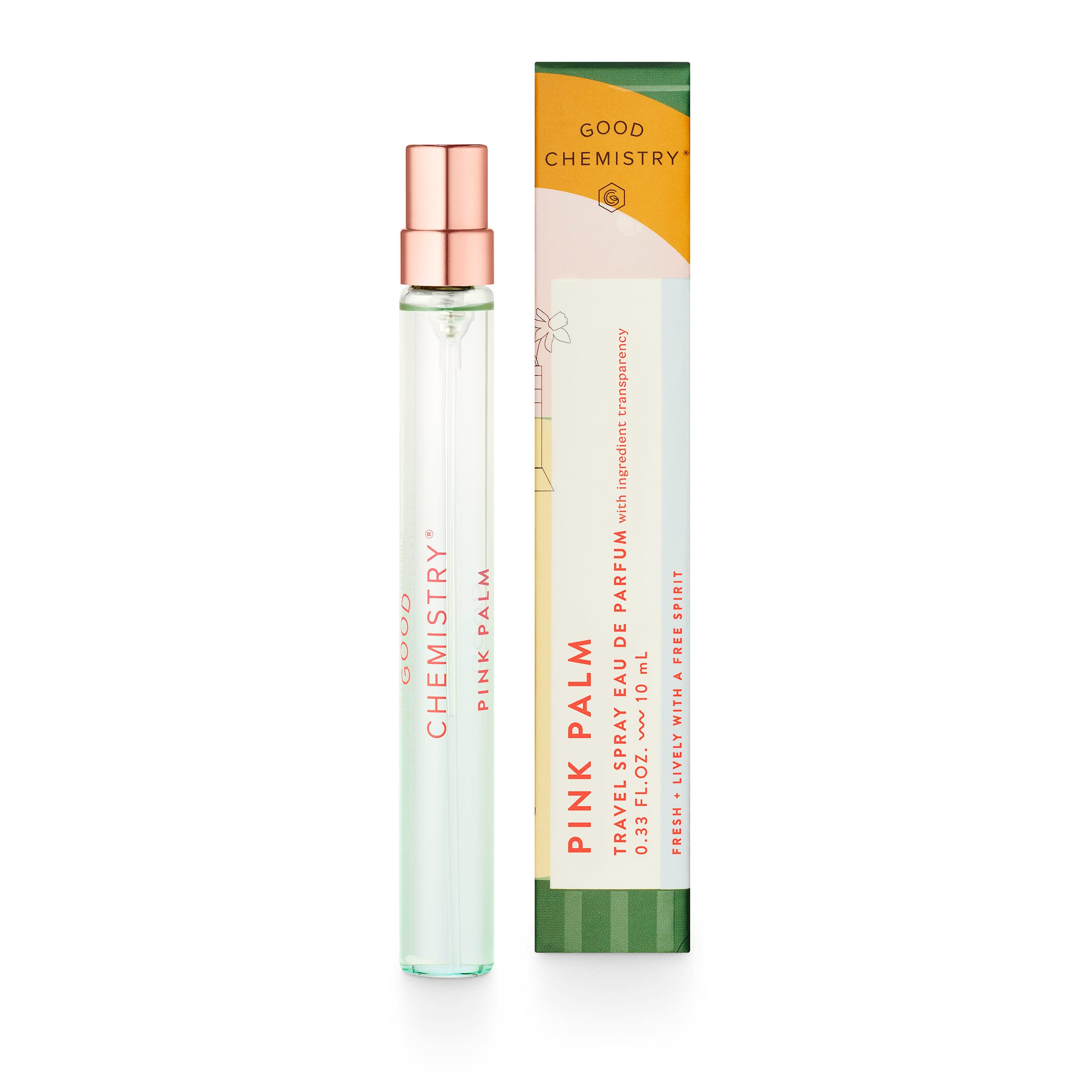 Good Chemistry Pink Palm Travel Spray 0.33 oz – Dragon Fruit, Magnolia & Sugared Vanilla | Vegan & Cruelty-Free