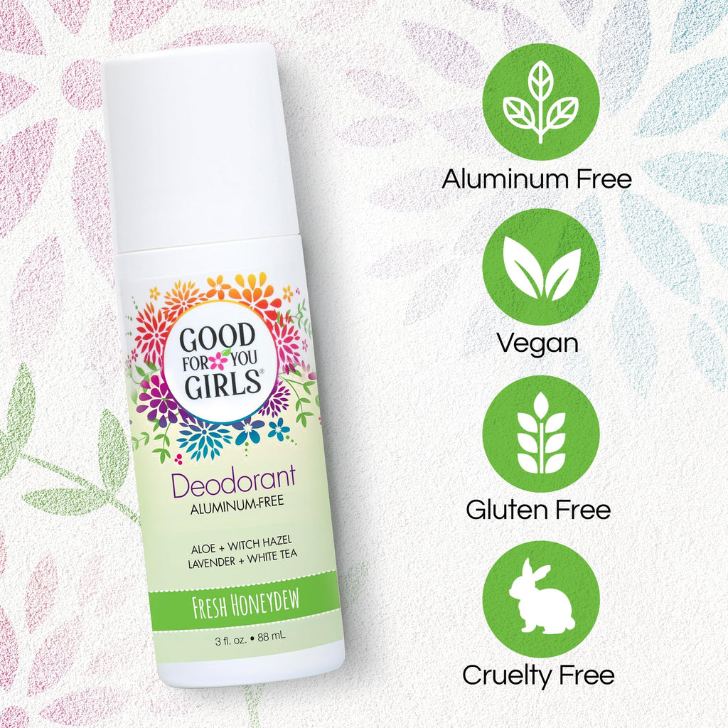 Good For You Girls Aluminum-Free Natural Deodorant for Kids – Fresh Honeydew, 3 oz (Pack of 3) | Made in USA