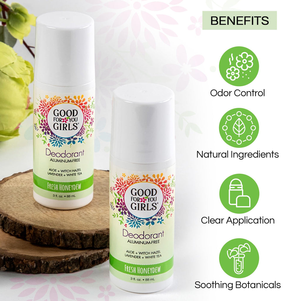 Good For You Girls Aluminum-Free Natural Deodorant for Kids – Fresh Honeydew, 3 oz (Pack of 3) | Made in USA