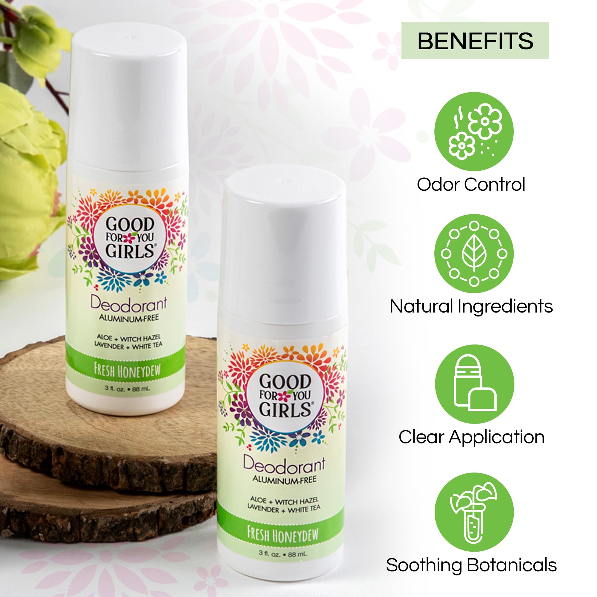 Good For You Girls Aluminum-Free Natural Deodorant for Kids – Fresh Honeydew, 3 oz (Pack of 3) | Made in USA