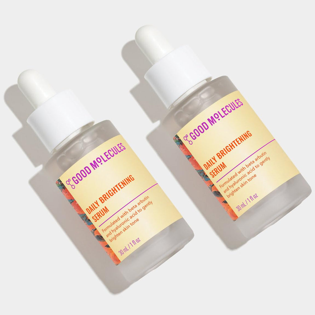 Good Molecules Daily Brightening Serum Pack 2 – 2 x 1 fl oz (30 ml) | Beta Arbutin 3% + Hyaluronic Acid for Bright, Hydrated Skin