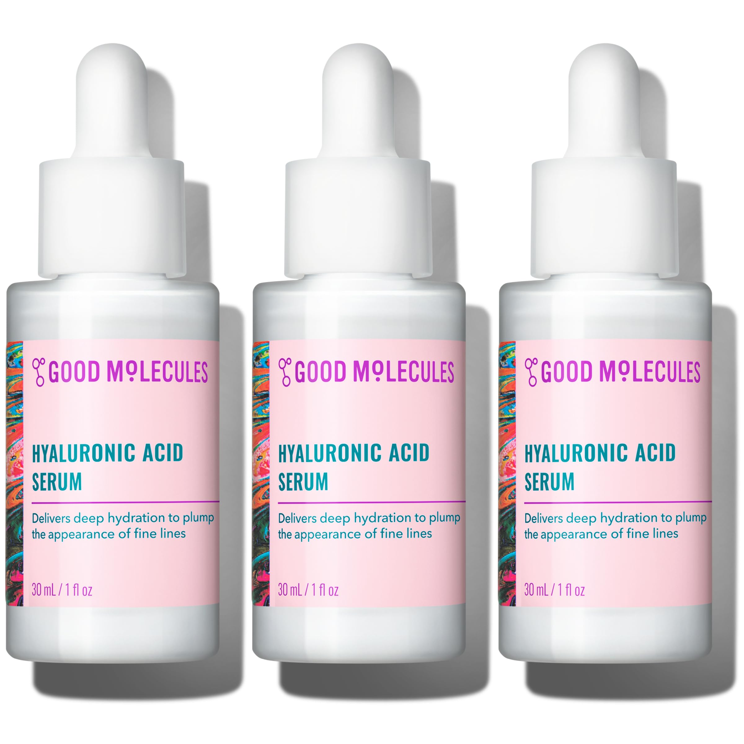 Good Molecules Hyaluronic Acid Serum Pack 3 – 30 ml Each | 1% HA, Lightweight Hydration