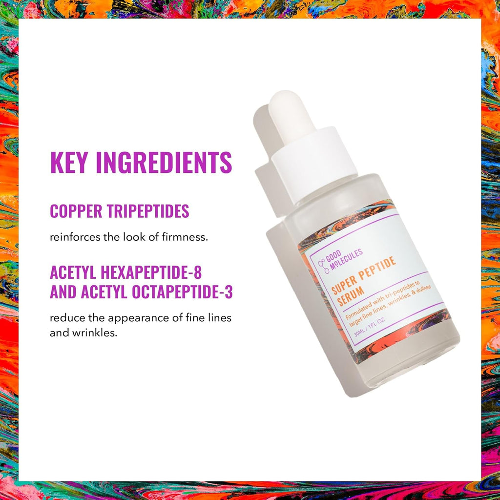 Good Molecules Super Peptide Serum Pack 2 – Lightweight, Water-Based Serum with Peptides & Copper Tripeptides | 2 × 30 ml