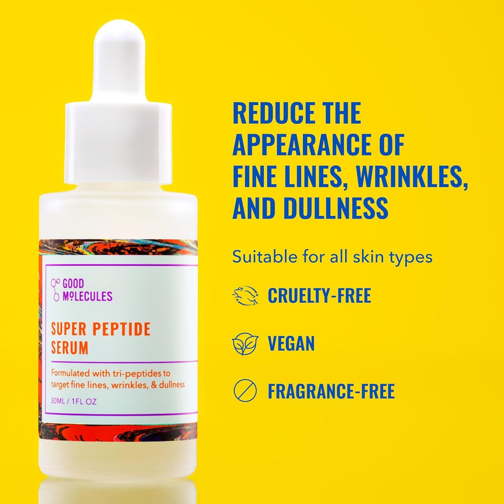 Good Molecules Super Peptide Serum Pack 3 – Lightweight, Water-Based Peptide Serum (30 ml)