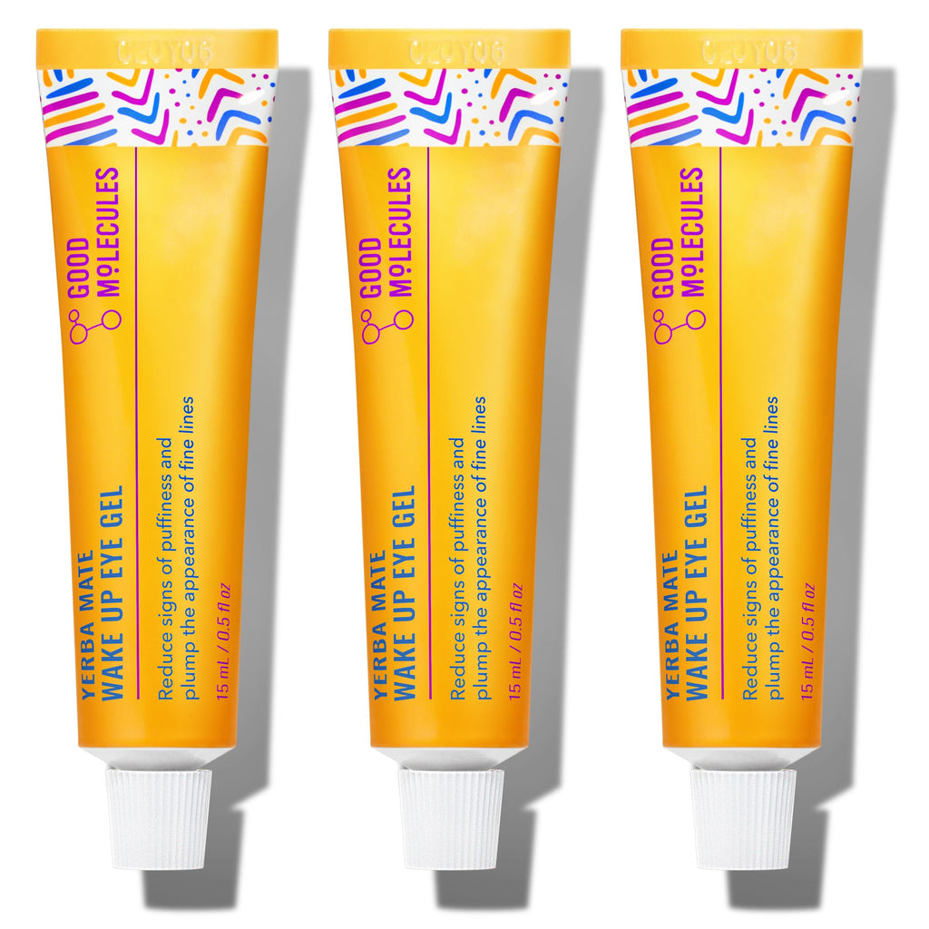 Good Molecules Yerba Mate Wake Up Eye Gel Pack 3 – 15 ml Each | Hydrating Under-Eye Gel with Hyaluronic Acid & Caffeine