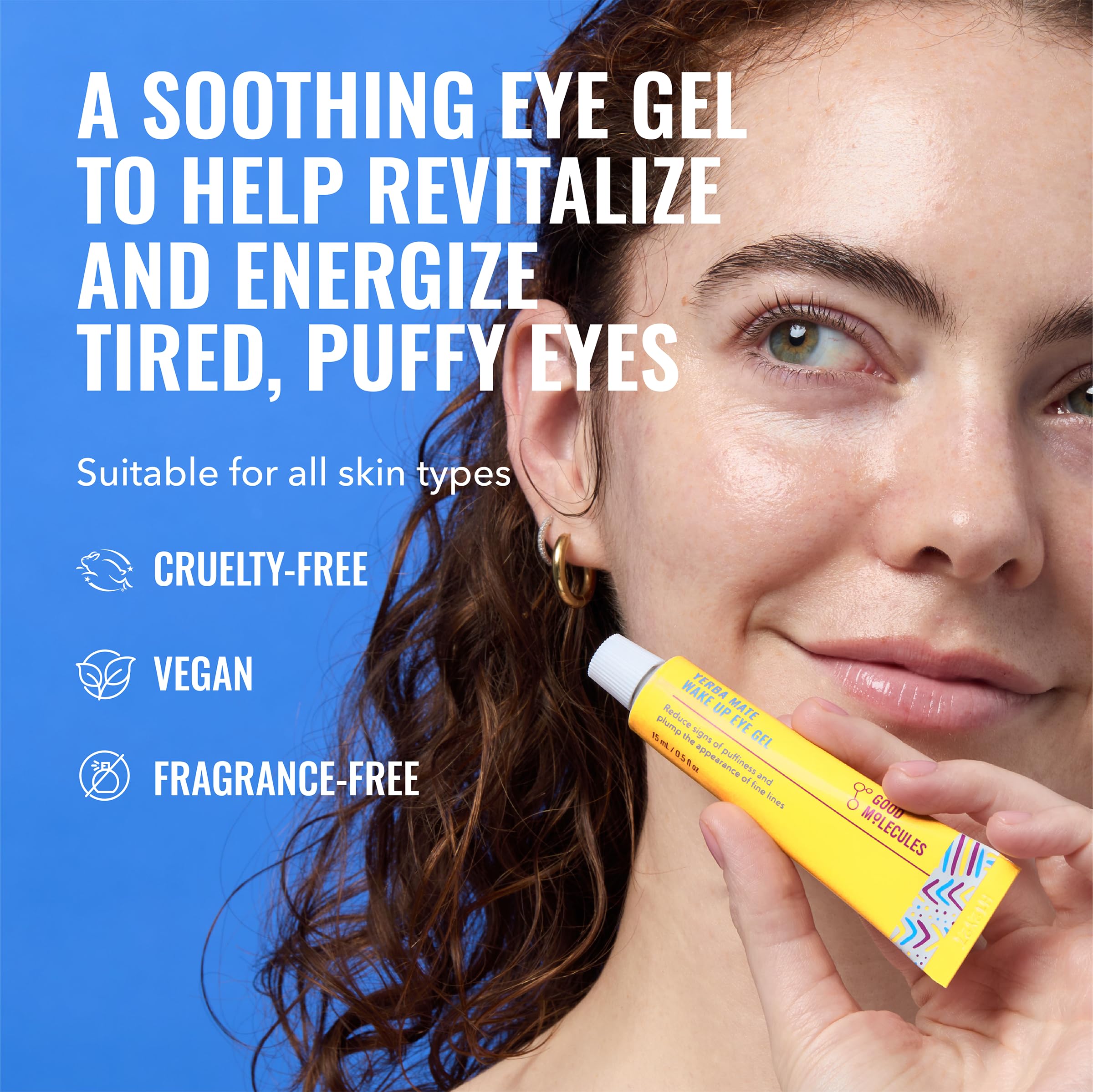 Good Molecules Yerba Mate Wake Up Eye Gel Pack 3 – 15 ml Each | Hydrating Under-Eye Gel with Hyaluronic Acid & Caffeine
