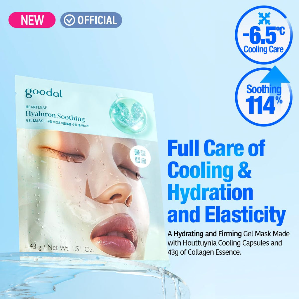 GOODAL Heartleaf Hyaluron Gel Mask – Cooling Overnight Hydration with Vegan Collagen & Hyaluronic Acid