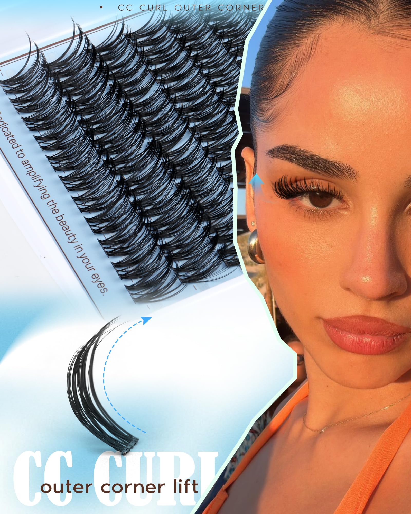 Goddvenus Wispy Lash Clusters Kit – Natural CC-Curl Eyelash Extensions (10–18mm) | DIY Lash Kit
