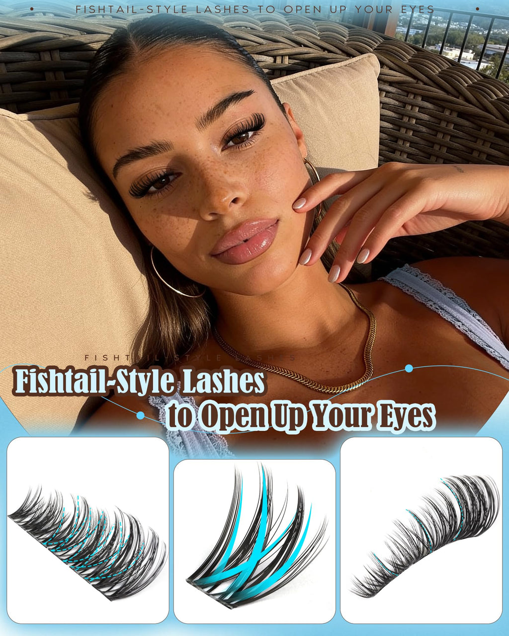 Goddvenus Wispy Lash Clusters Kit – Natural CC-Curl Eyelash Extensions (10–18mm) | DIY Lash Kit