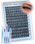 Goddvenus Wispy Lash Clusters Kit – Natural CC-Curl Eyelash Extensions (10–18mm) | DIY Lash Kit